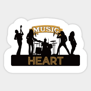 band heart 3 Sticker